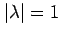$ \vert\lambda\vert =
1$