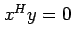 $ x^H y = 0$